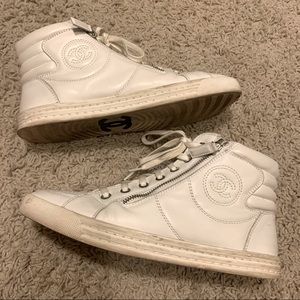 Leather high top Chanel sneakers